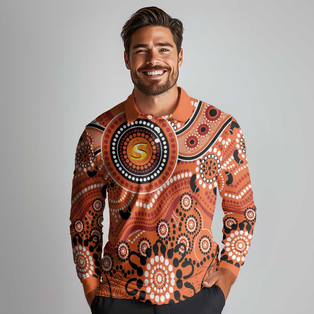 Scorchers Cricket Custom Long Sleeve Polo Shirt Australian Aboriginal