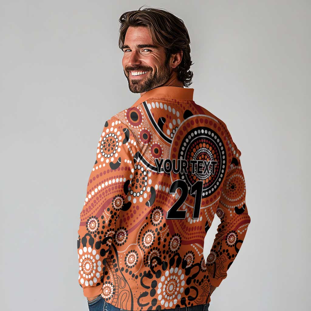 Scorchers Cricket Custom Long Sleeve Polo Shirt Australian Aboriginal