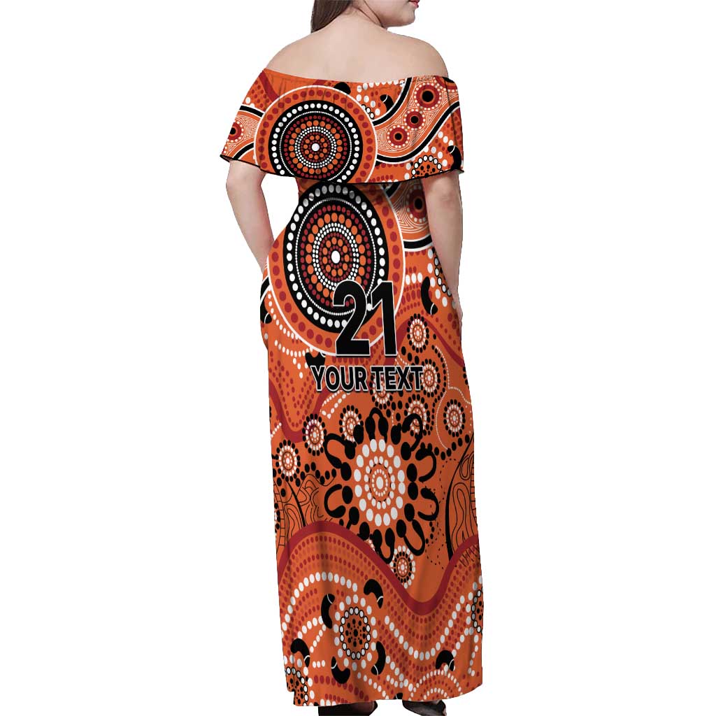 Scorchers Cricket Custom Off Shoulder Maxi Dress Australian Aboriginal