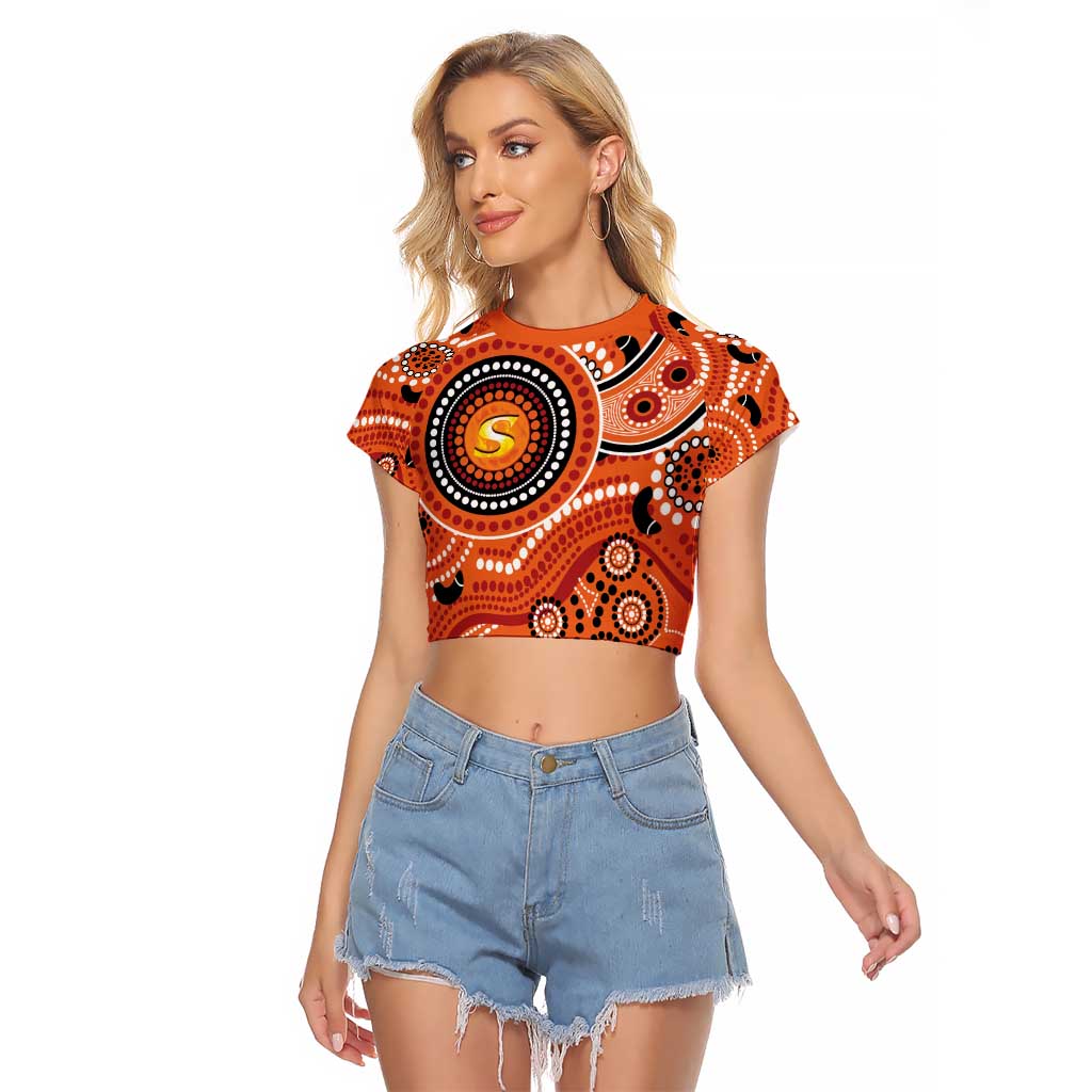 Scorchers Cricket Custom Raglan Cropped T Shirt Australian Aboriginal