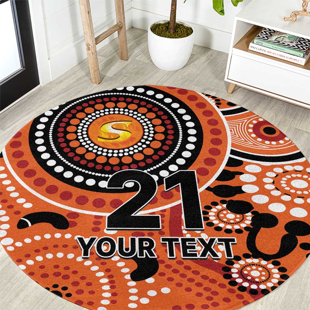 Scorchers Cricket Custom Round Carpet Australian Aboriginal