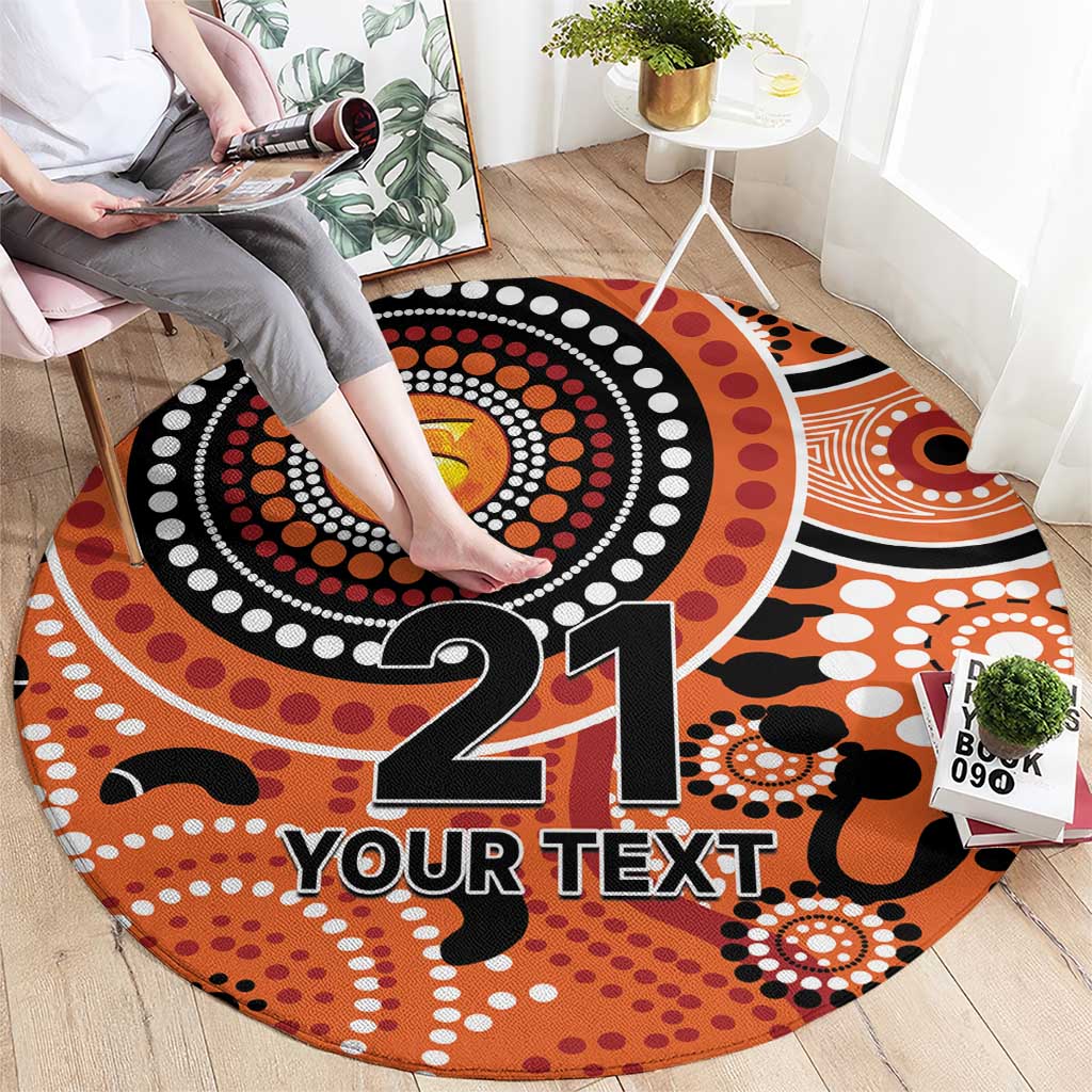 Scorchers Cricket Custom Round Carpet Australian Aboriginal