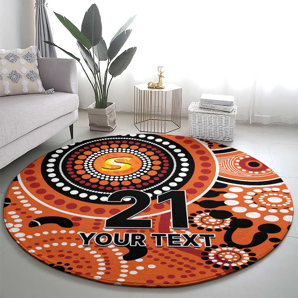 Scorchers Cricket Custom Round Carpet Australian Aboriginal