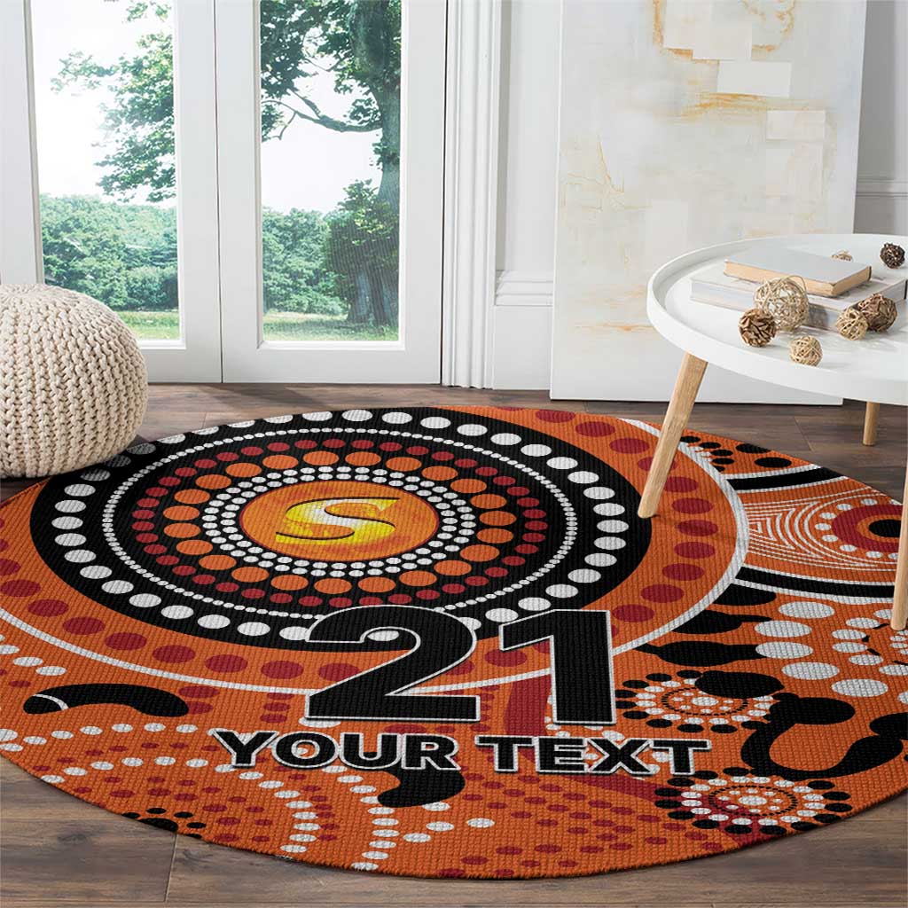 Scorchers Cricket Custom Round Carpet Australian Aboriginal