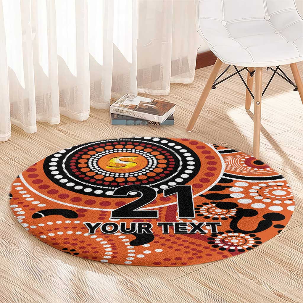 Scorchers Cricket Custom Round Carpet Australian Aboriginal