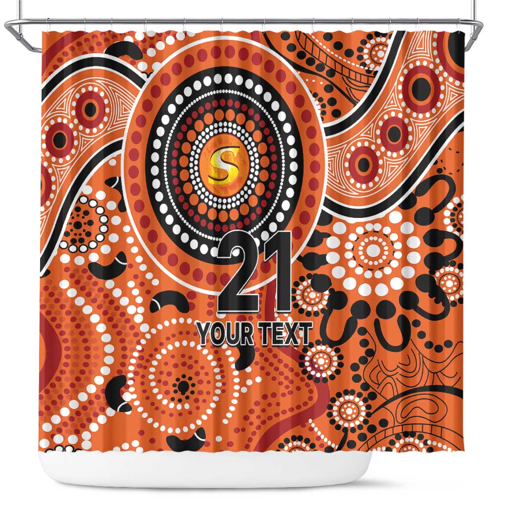 Scorchers Cricket Custom Shower Curtain Australian Aboriginal