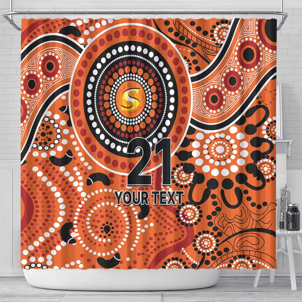 Scorchers Cricket Custom Shower Curtain Australian Aboriginal