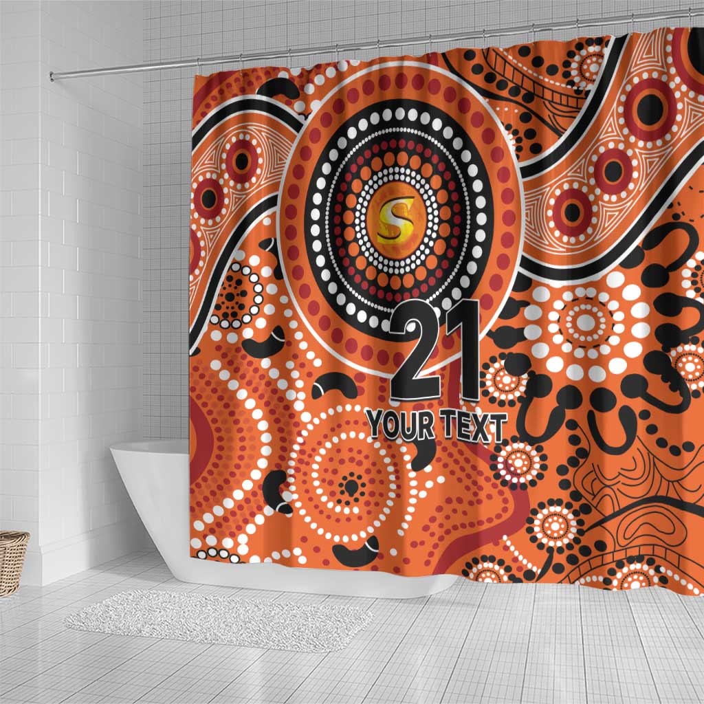 Scorchers Cricket Custom Shower Curtain Australian Aboriginal