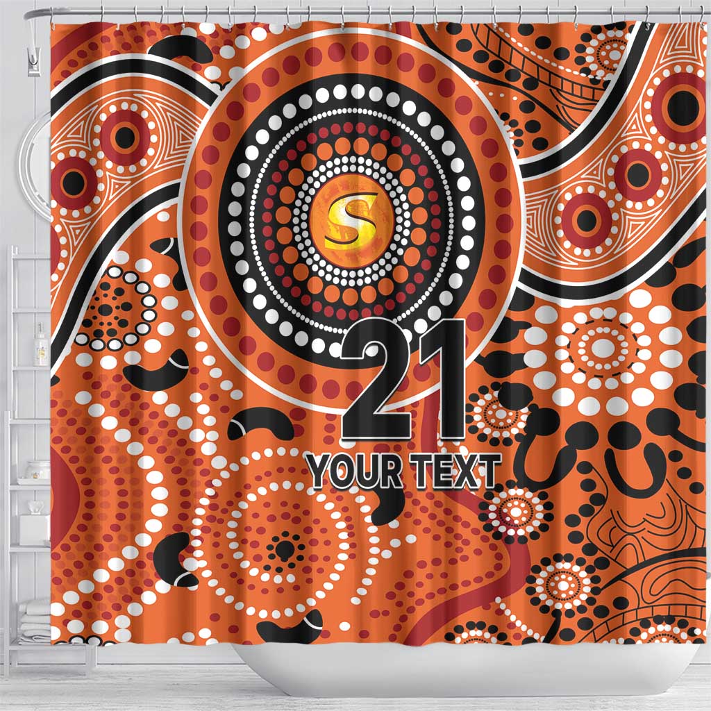 Scorchers Cricket Custom Shower Curtain Australian Aboriginal