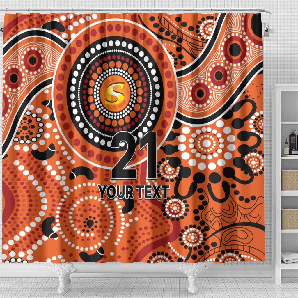 Scorchers Cricket Custom Shower Curtain Australian Aboriginal