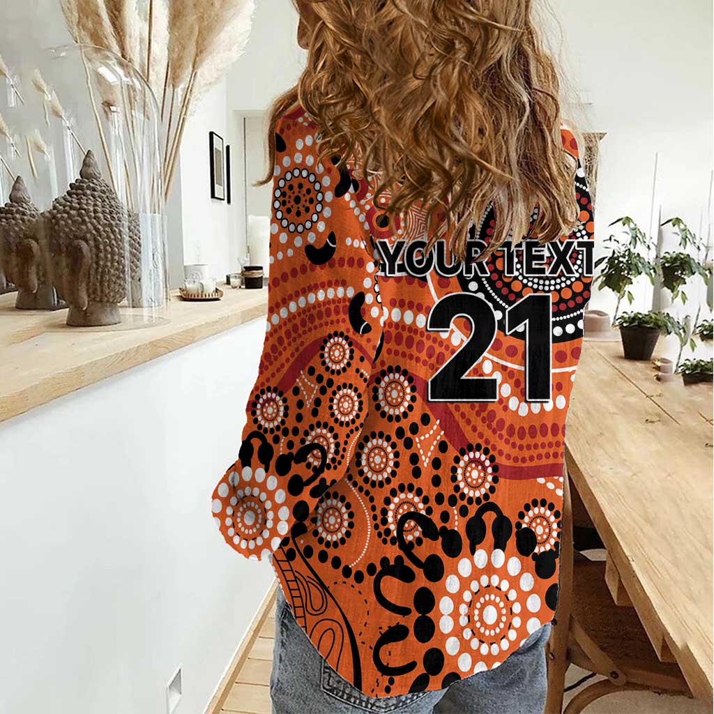 Scorchers Cricket Custom Women Casual Shirt Australian Aboriginal