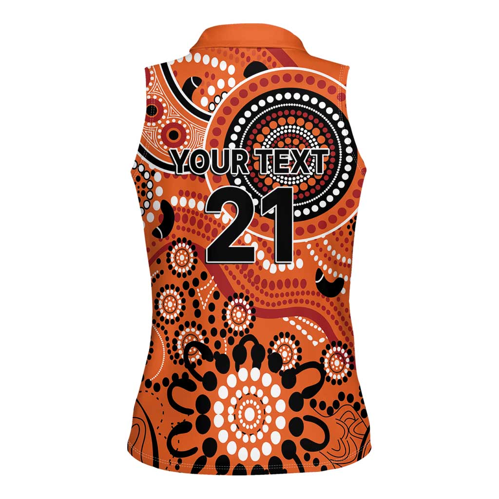 Scorchers Cricket Custom Women Sleeveless Polo Shirt Australian Aboriginal