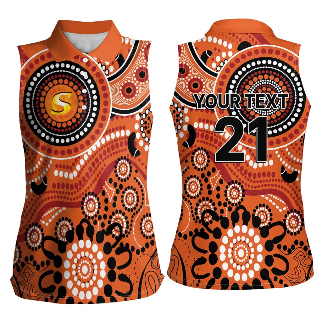 Scorchers Cricket Custom Women Sleeveless Polo Shirt Australian Aboriginal