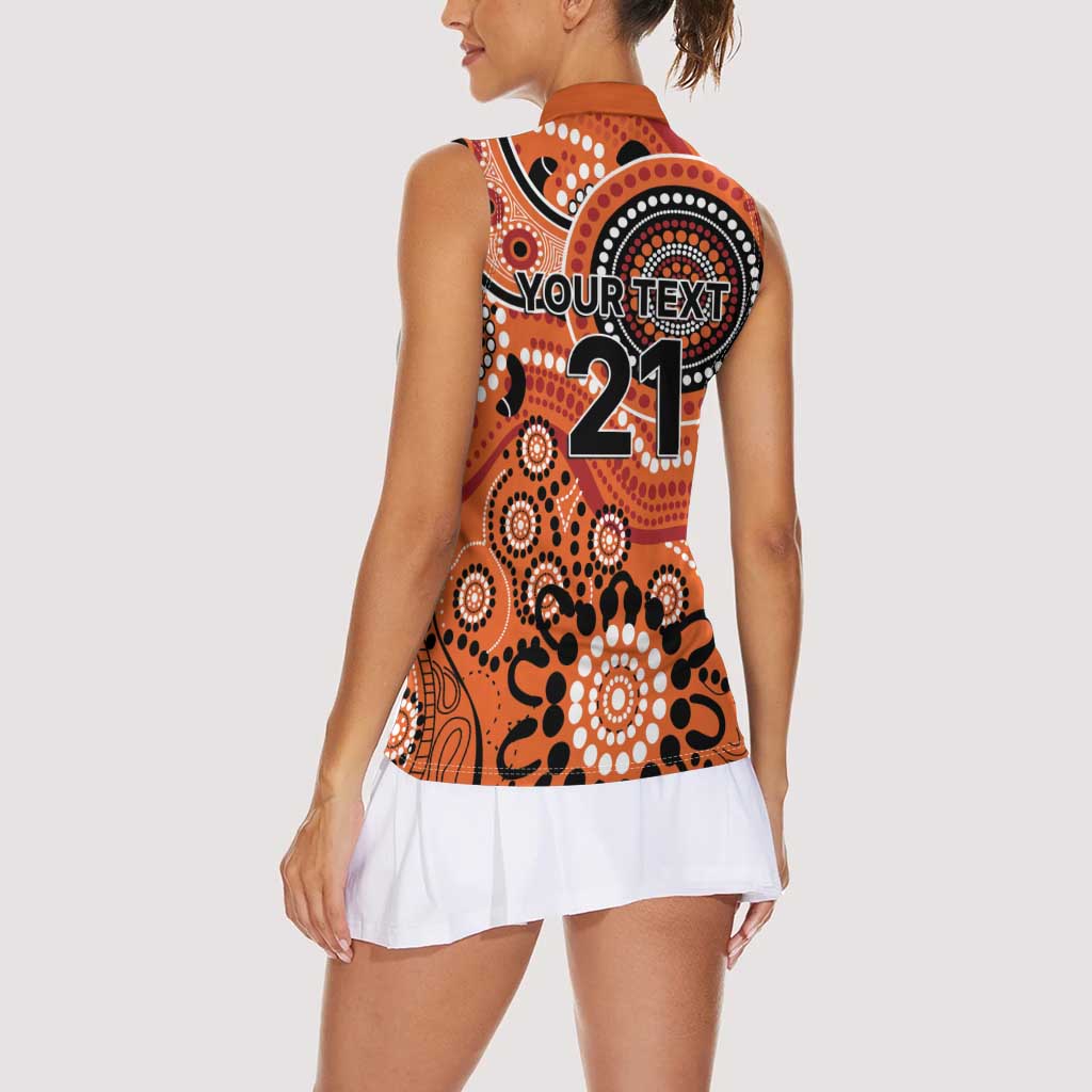 Scorchers Cricket Custom Women Sleeveless Polo Shirt Australian Aboriginal