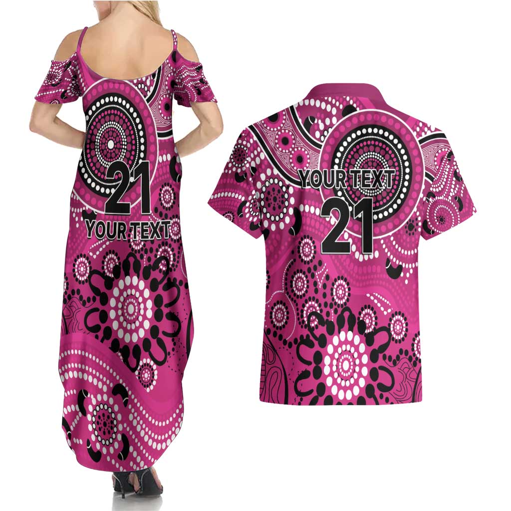 Sixers Cricket Custom Couples Matching Summer Maxi Dress and Hawaiian Shirt Australian Aboriginal