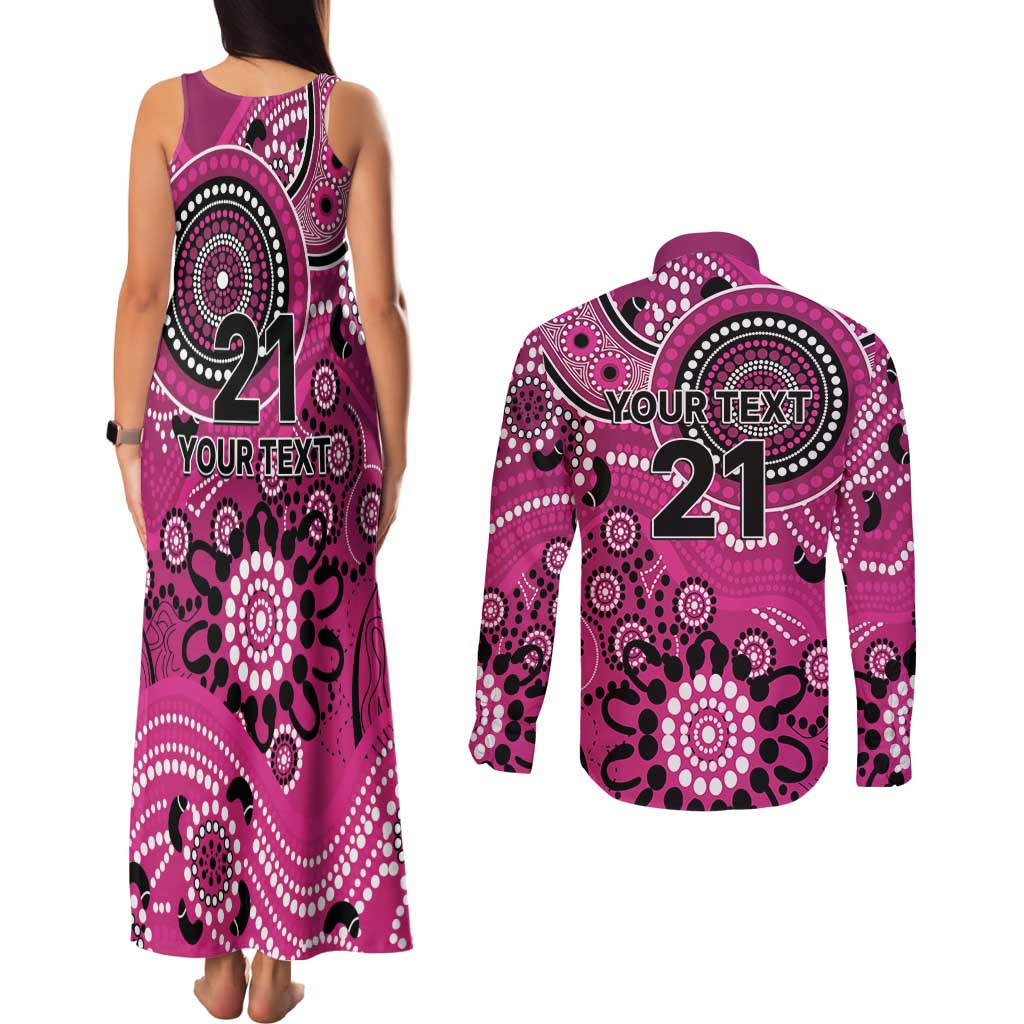 Sixers Cricket Custom Couples Matching Tank Maxi Dress and Long Sleeve Button Shirt Australian Aboriginal