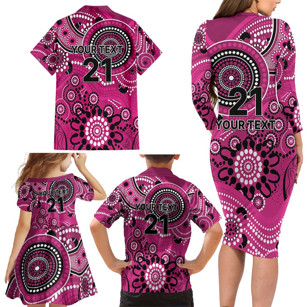 Sixers Cricket Custom Family Matching Long Sleeve Bodycon Dress and Hawaiian Shirt Australian Aboriginal