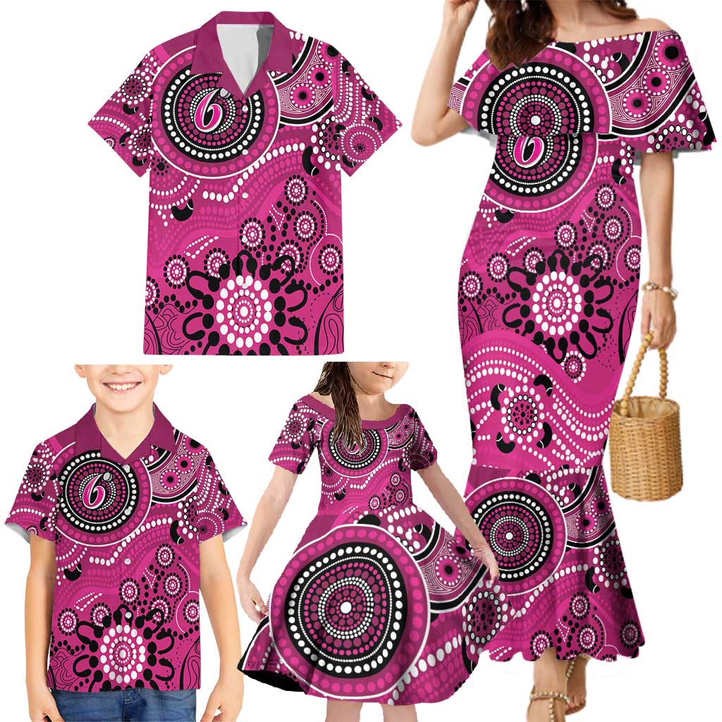 Sixers Cricket Custom Family Matching Mermaid Dress and Hawaiian Shirt Australian Aboriginal