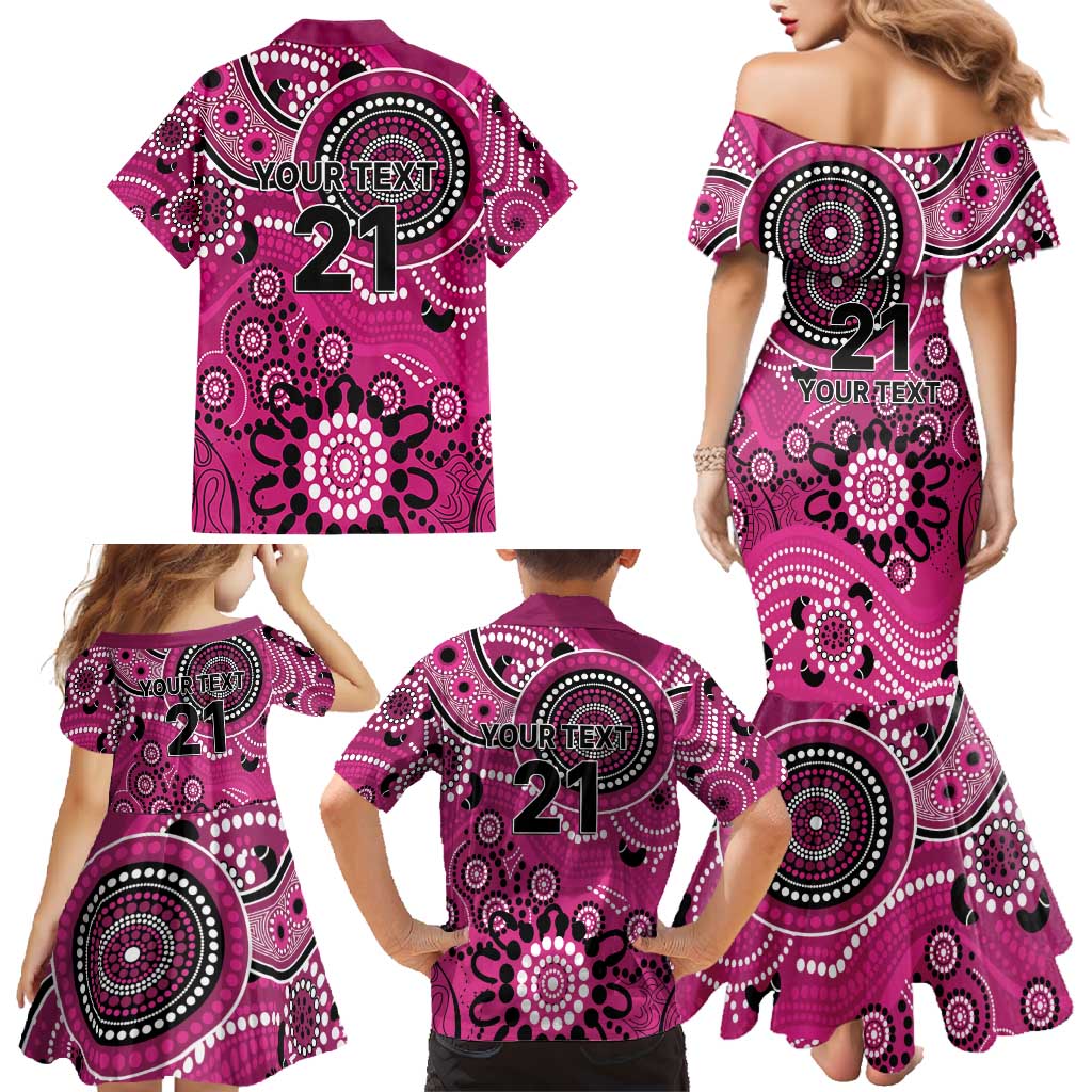 Sixers Cricket Custom Family Matching Mermaid Dress and Hawaiian Shirt Australian Aboriginal