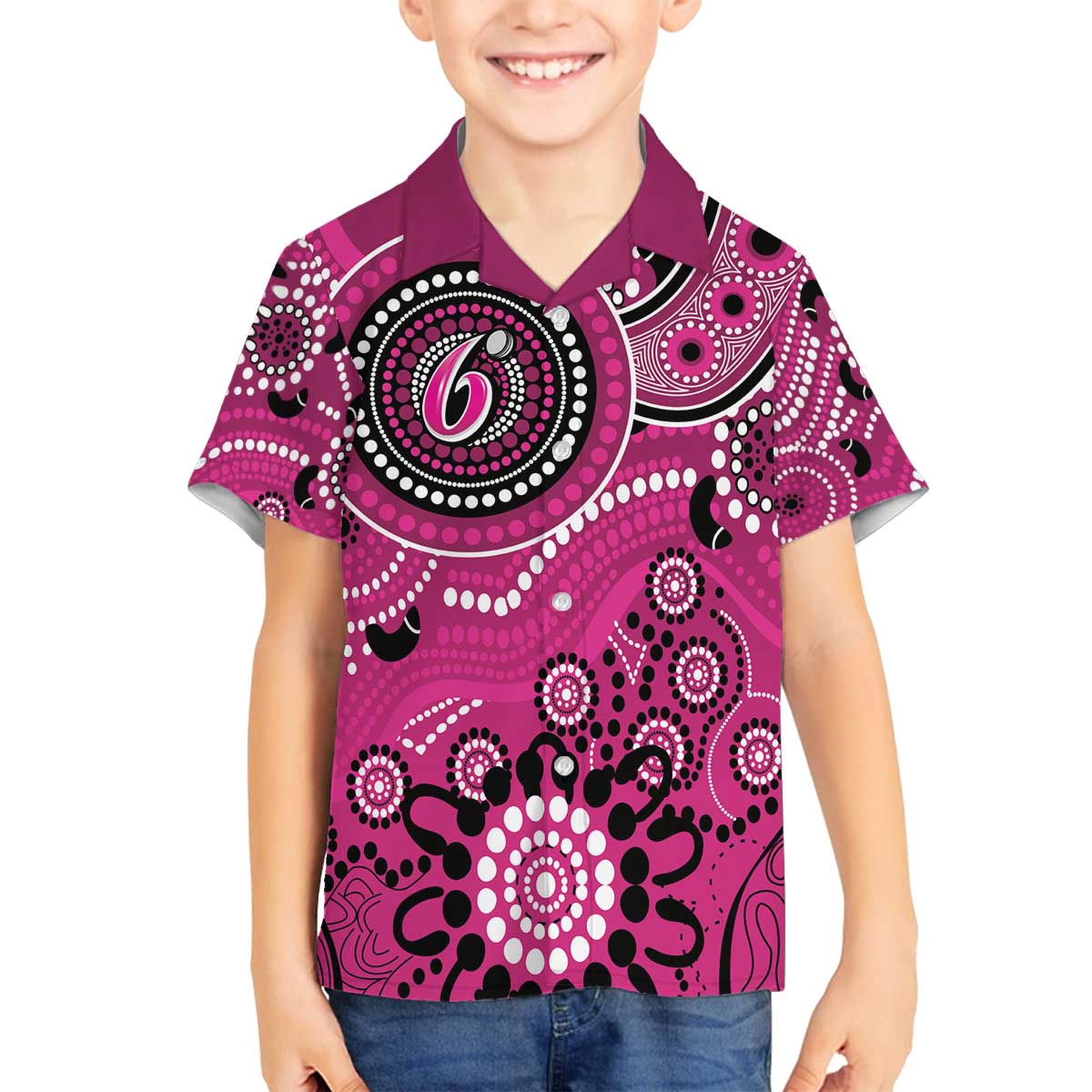 Sixers Cricket Custom Family Matching Off The Shoulder Long Sleeve Dress and Hawaiian Shirt Australian Aboriginal