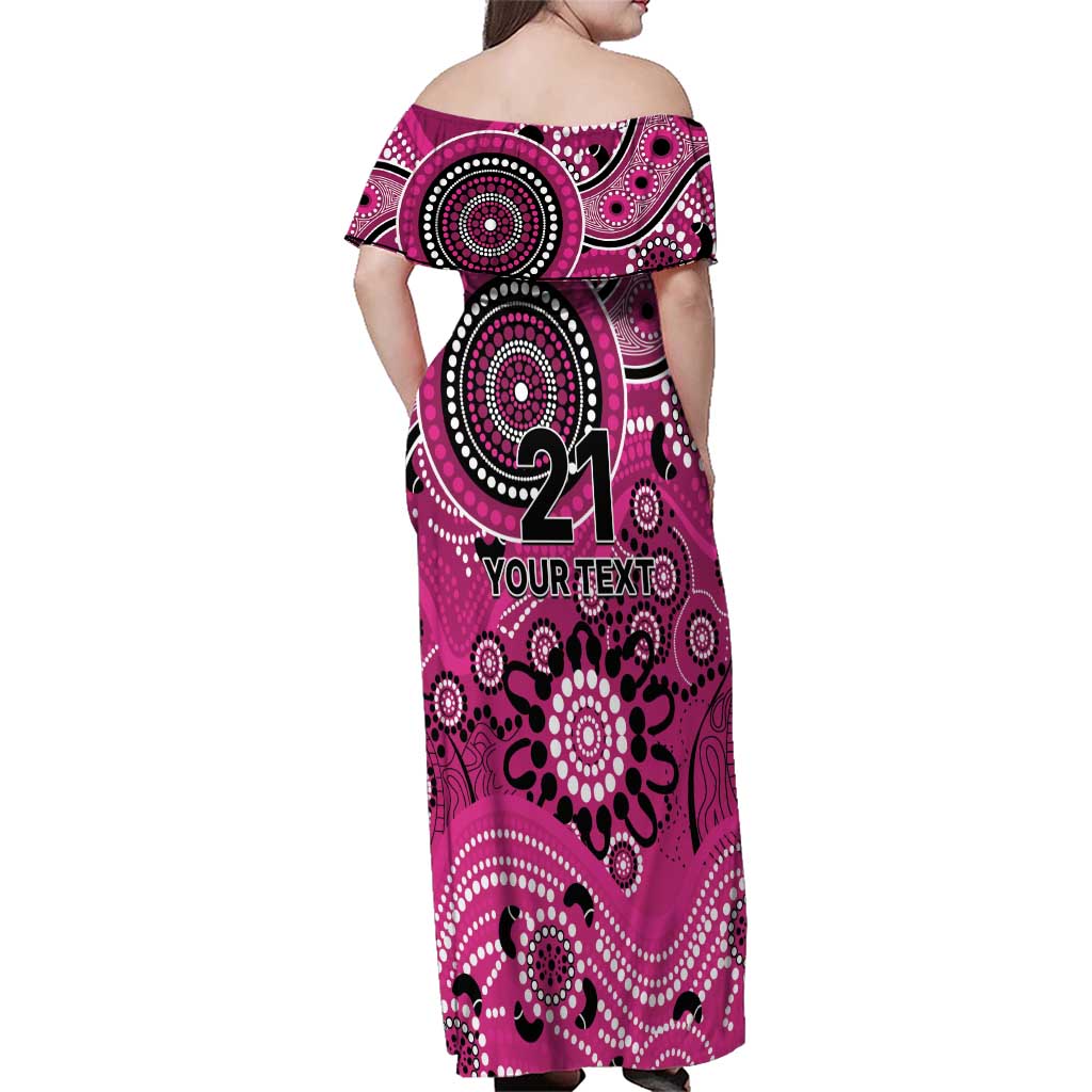 Sixers Cricket Custom Family Matching Off Shoulder Maxi Dress and Hawaiian Shirt Australian Aboriginal