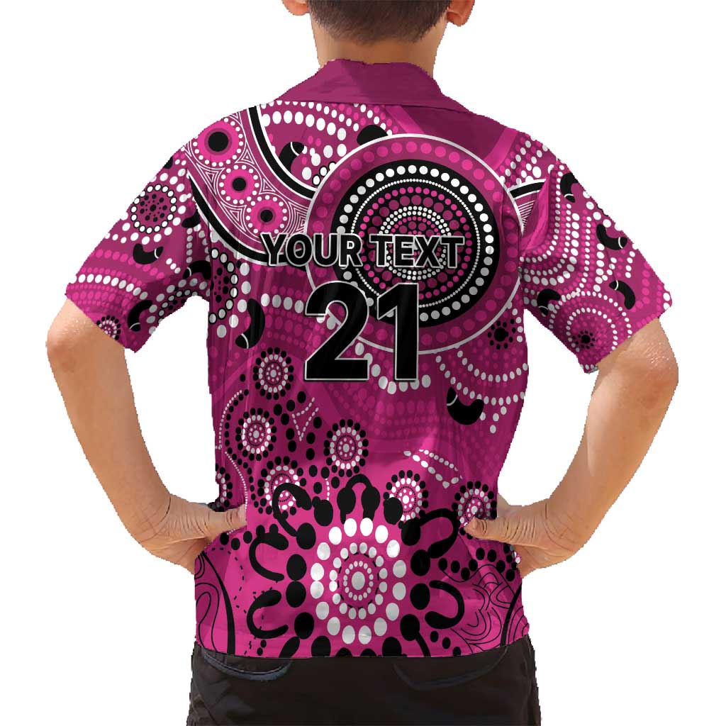 Sixers Cricket Custom Family Matching Off Shoulder Short Dress and Hawaiian Shirt Australian Aboriginal