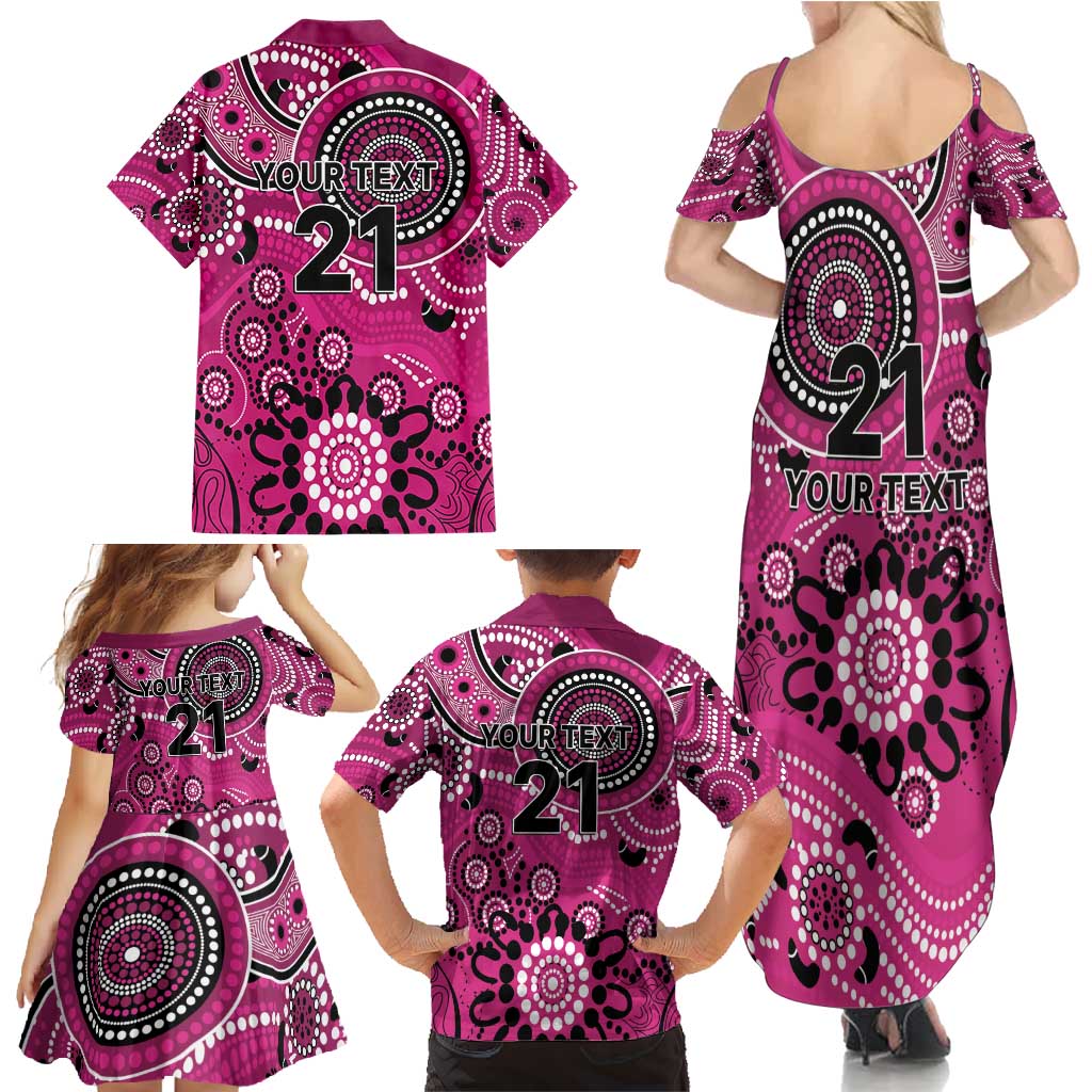 Sixers Cricket Custom Family Matching Summer Maxi Dress and Hawaiian Shirt Australian Aboriginal