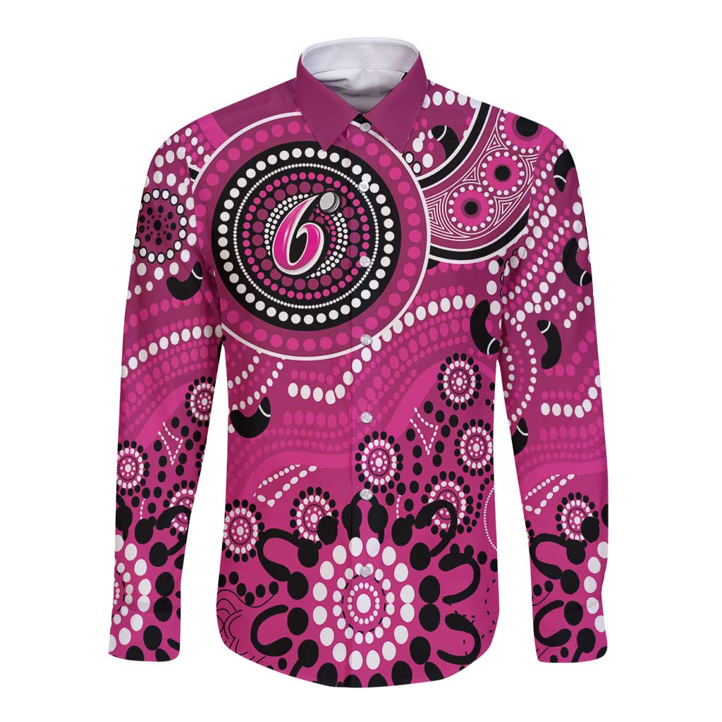 Sixers Cricket Custom Long Sleeve Button Shirt Australian Aboriginal