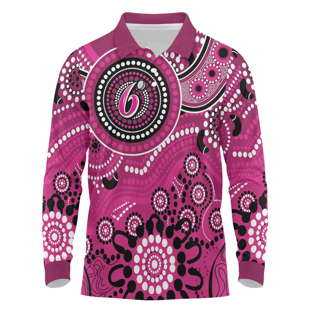 Sixers Cricket Custom Long Sleeve Polo Shirt Australian Aboriginal