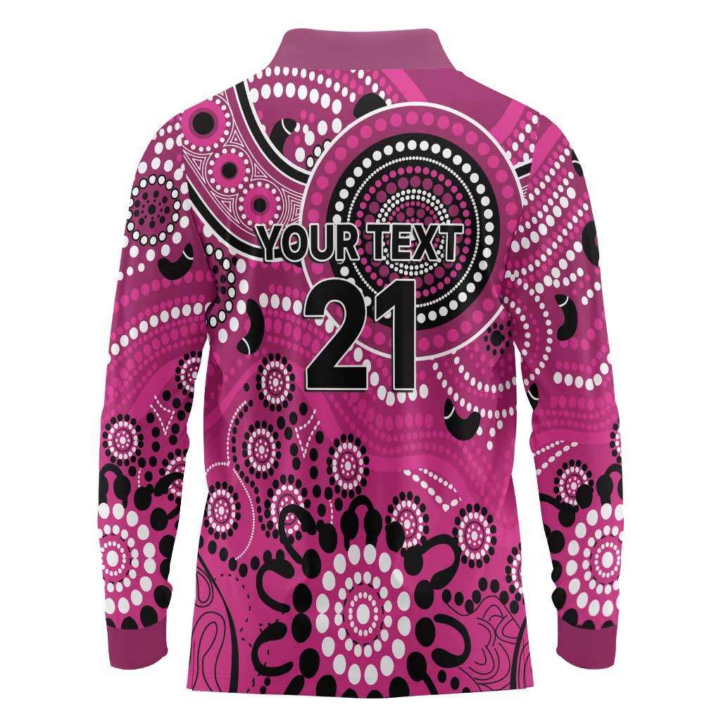 Sixers Cricket Custom Long Sleeve Polo Shirt Australian Aboriginal