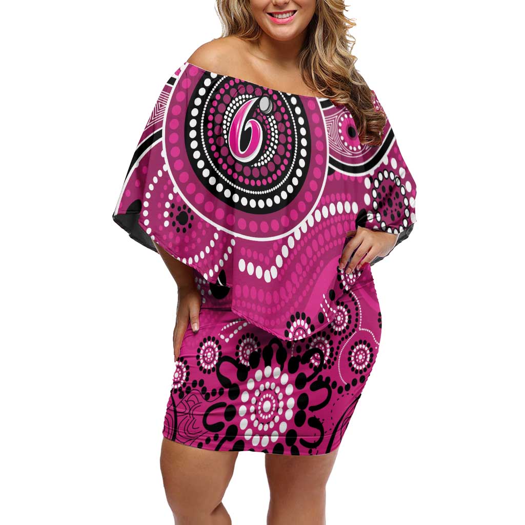 Sixers Cricket Custom Off Shoulder Short Dress Australian Aboriginal