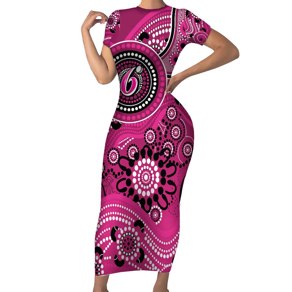 Sixers Cricket Custom Short Sleeve Bodycon Dress Australian Aboriginal