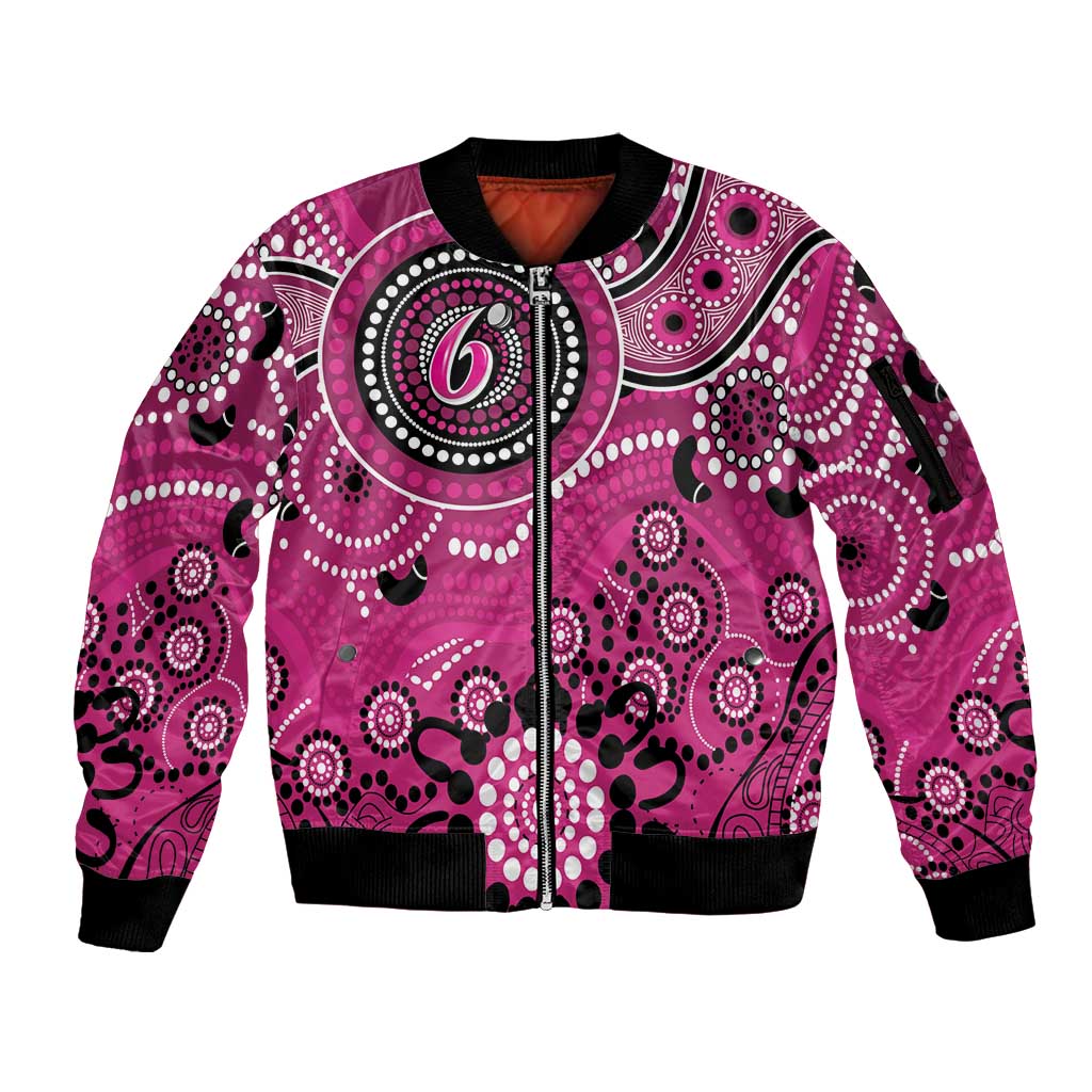 Sixers Cricket Custom Sleeve Zip Bomber Jacket Australian Aboriginal