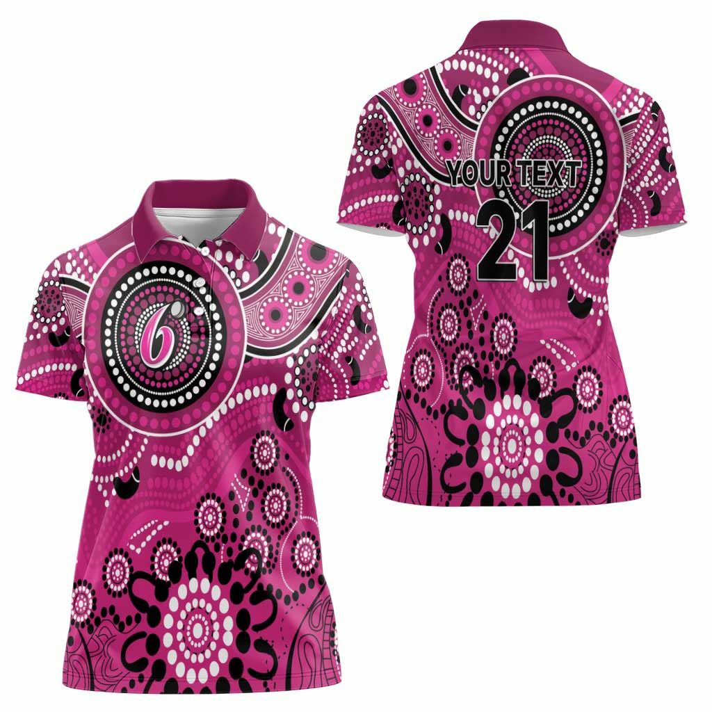 Sixers Cricket Custom Women Polo Shirt Australian Aboriginal