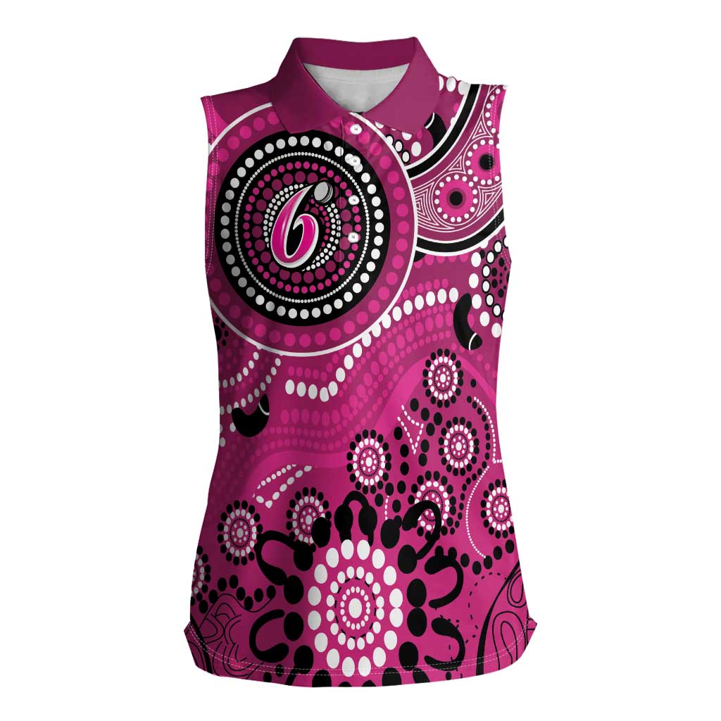 Sixers Cricket Custom Women Sleeveless Polo Shirt Australian Aboriginal