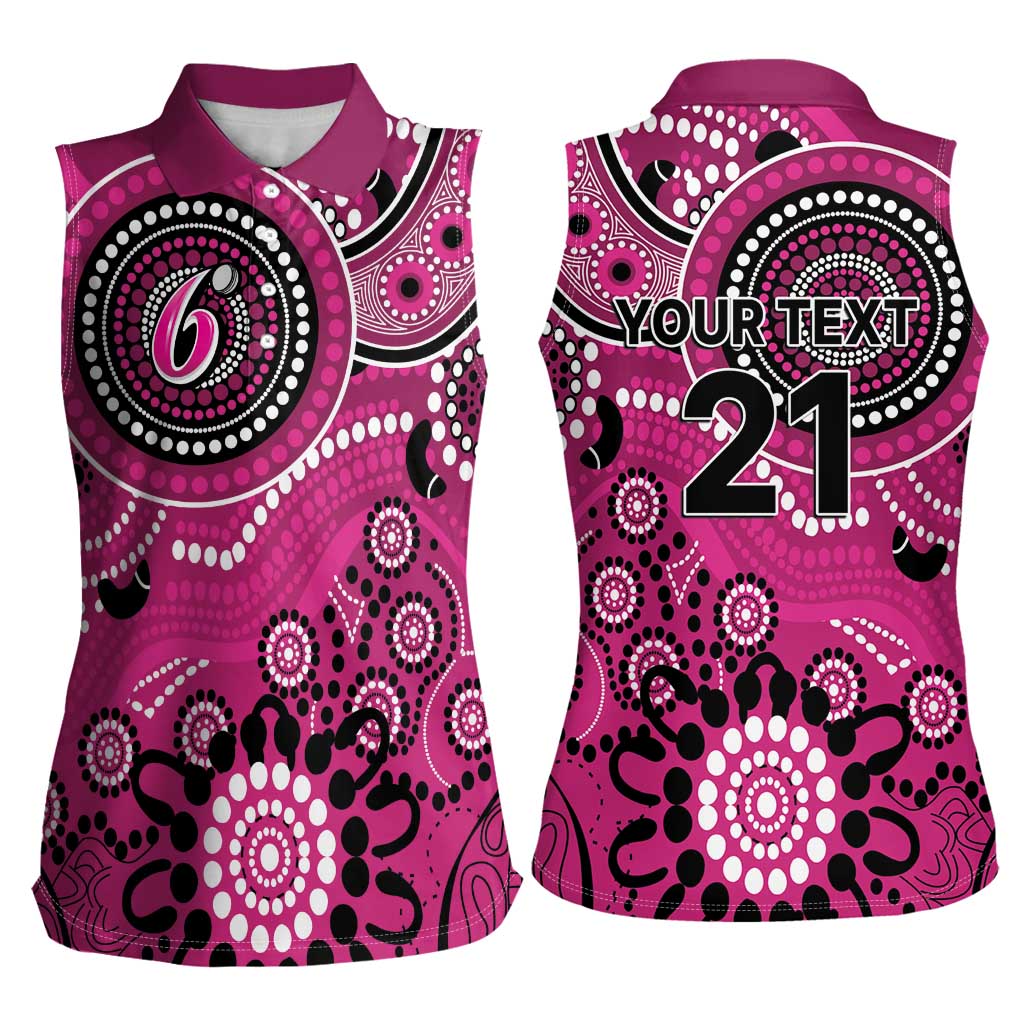 Sixers Cricket Custom Women Sleeveless Polo Shirt Australian Aboriginal