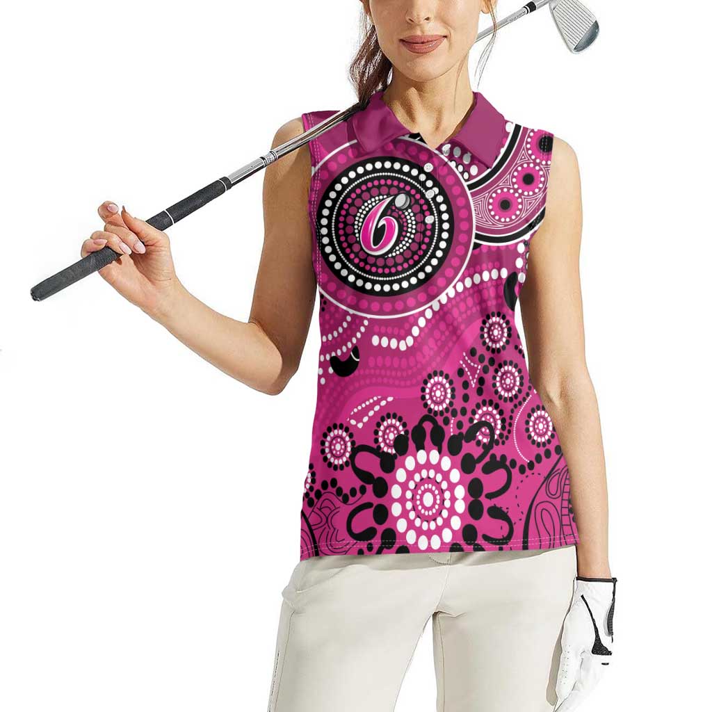 Sixers Cricket Custom Women Sleeveless Polo Shirt Australian Aboriginal