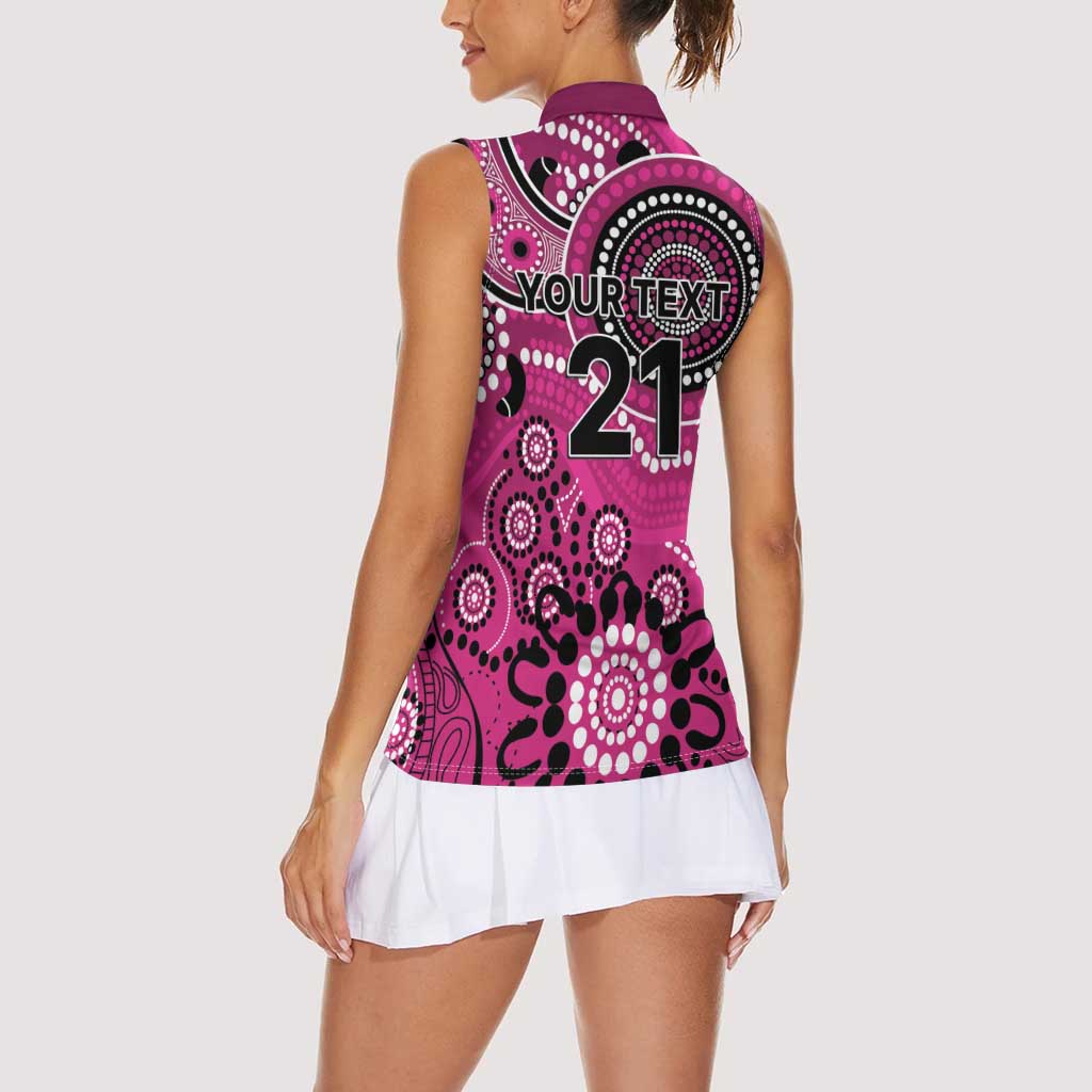 Sixers Cricket Custom Women Sleeveless Polo Shirt Australian Aboriginal