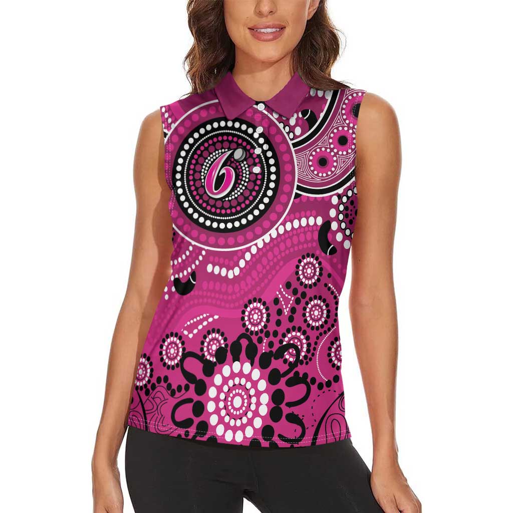 Sixers Cricket Custom Women Sleeveless Polo Shirt Australian Aboriginal