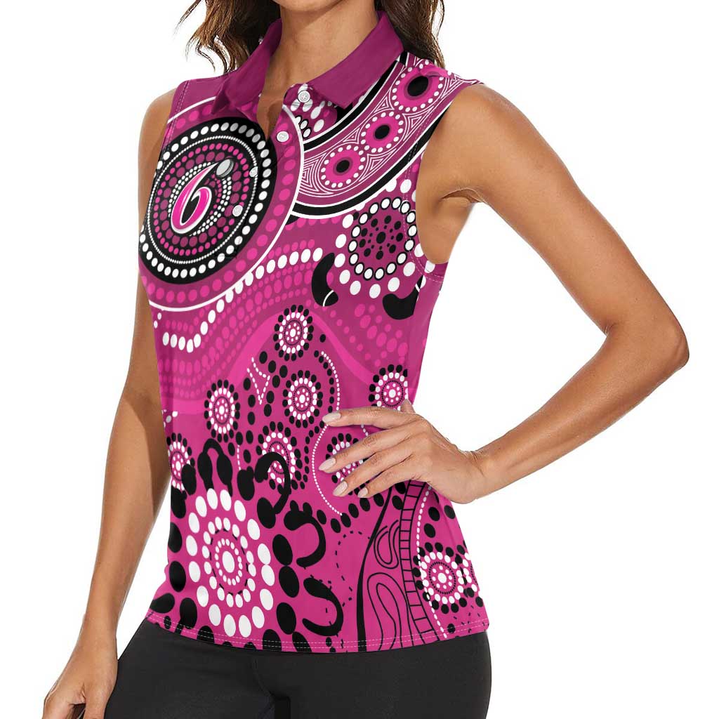 Sixers Cricket Custom Women Sleeveless Polo Shirt Australian Aboriginal