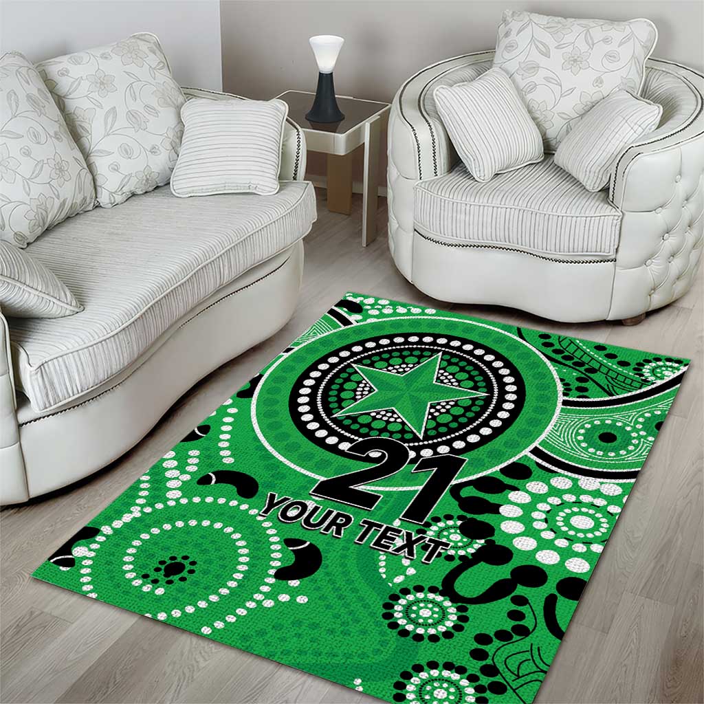 Stars Cricket Custom Area Rug Australian Aboriginal