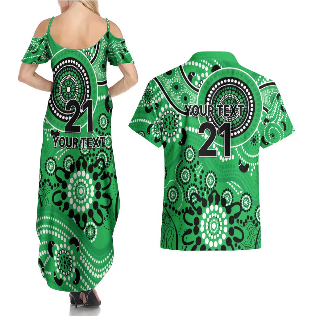 Stars Cricket Custom Couples Matching Summer Maxi Dress and Hawaiian Shirt Australian Aboriginal