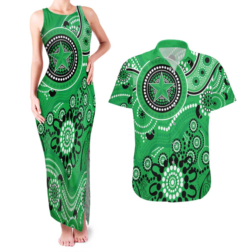 Stars Cricket Custom Couples Matching Tank Maxi Dress and Hawaiian Shirt Australian Aboriginal