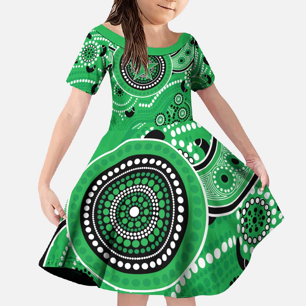 Stars Cricket Custom Family Matching Mermaid Dress and Hawaiian Shirt Australian Aboriginal