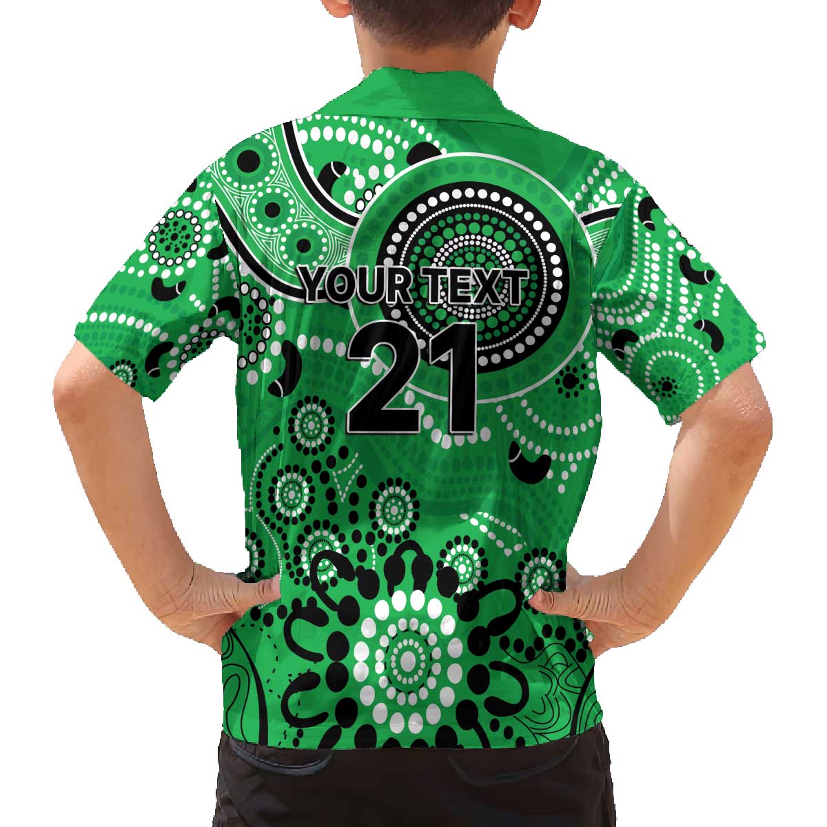 Stars Cricket Custom Family Matching Off The Shoulder Long Sleeve Dress and Hawaiian Shirt Australian Aboriginal