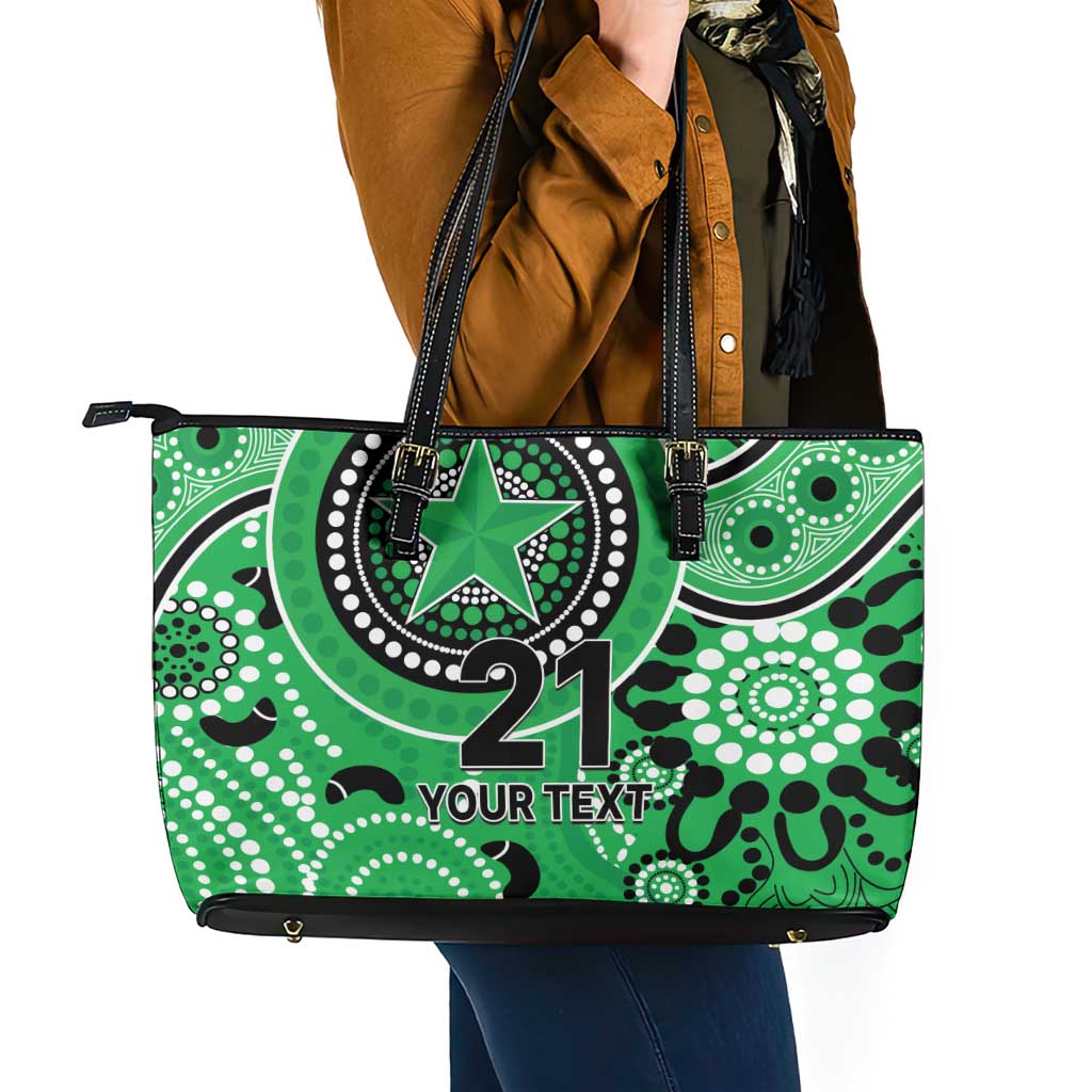 Stars Cricket Custom Leather Tote Bag Australian Aboriginal