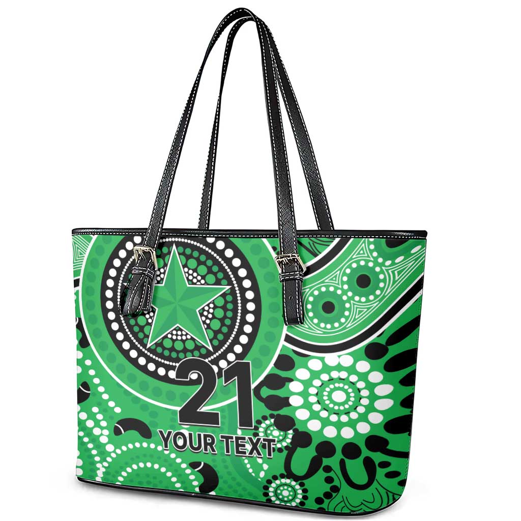 Stars Cricket Custom Leather Tote Bag Australian Aboriginal