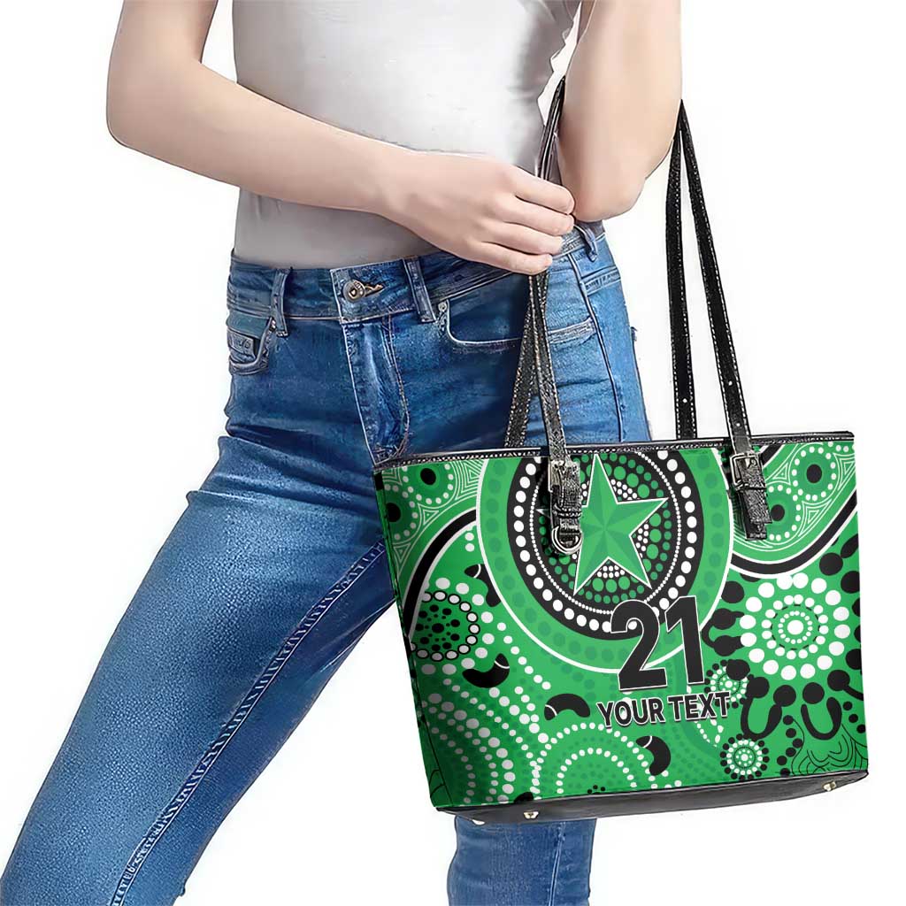 Stars Cricket Custom Leather Tote Bag Australian Aboriginal