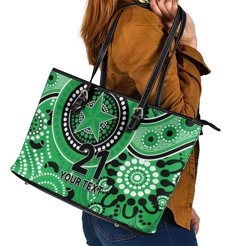 Stars Cricket Custom Leather Tote Bag Australian Aboriginal