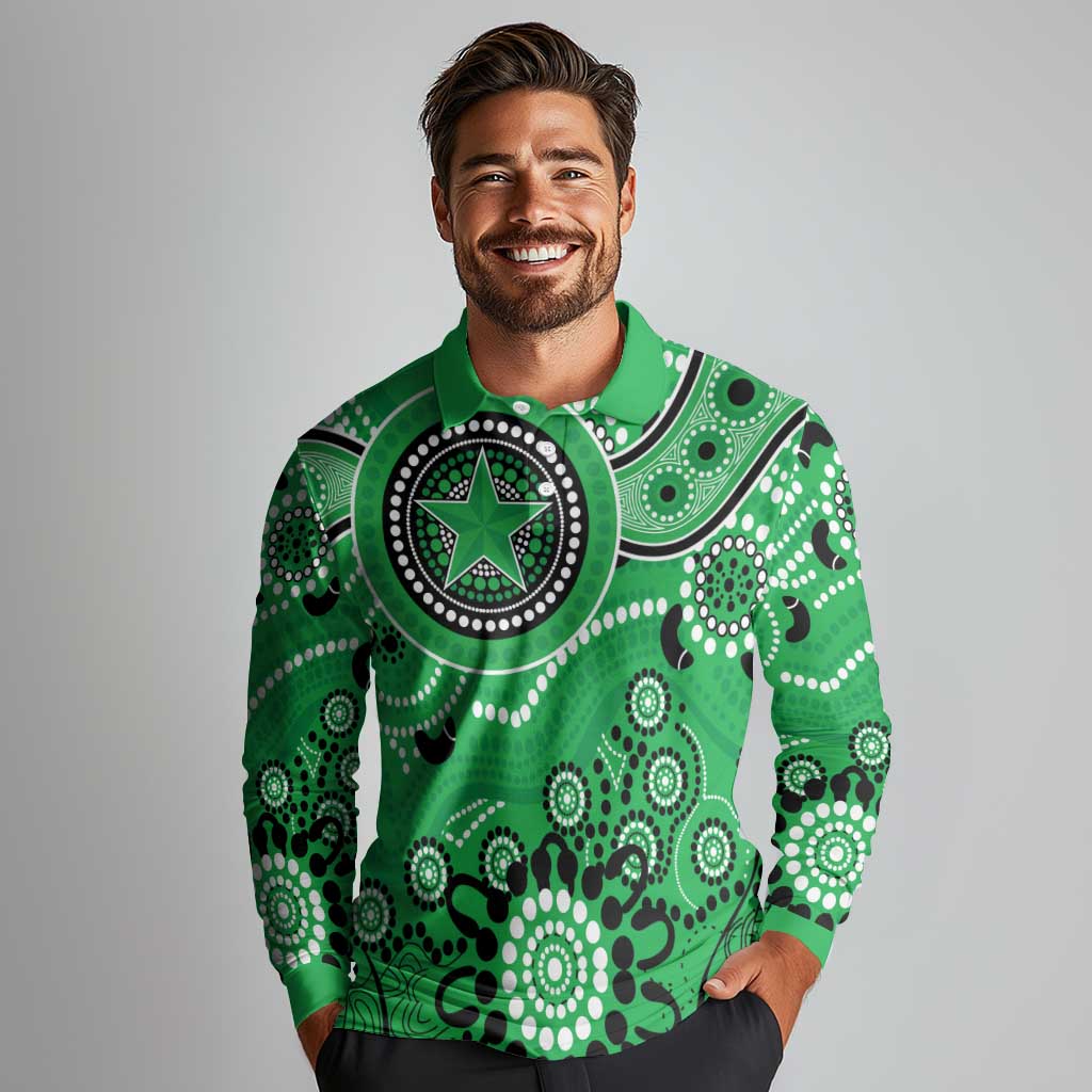 Stars Cricket Custom Long Sleeve Polo Shirt Australian Aboriginal